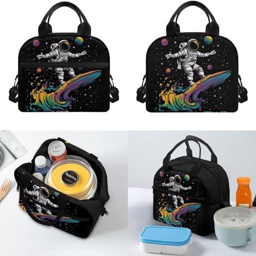 Galaxy Astronaut Backpack for Boys Girls Kids Backpack with Lunch Box Water Bottle Bag and Big Pencil Pouch 4PCS Soft Bookbag with 1 Compartments for School 17 inch Sturdy School Bag Gifts - color: Astronaut