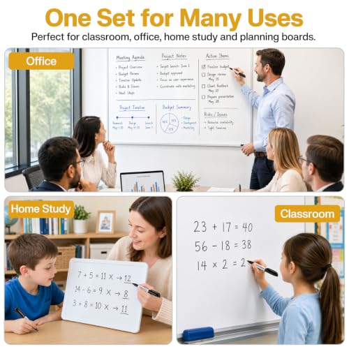 V-Opitos 30 Pack Fine Tip Dry Erase Markers - Bulk Whiteboard Erasable Black Markers, Ideal for School Classroom Office Supplies, Non-Toxic & Easy Clean for White board