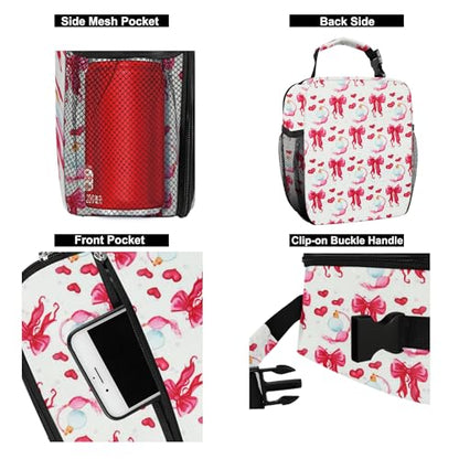 Lunch Box for Men & Women Durable Lunch Bag for Adults Reusable Small Lunchbox Bowknot - color: Bowknot