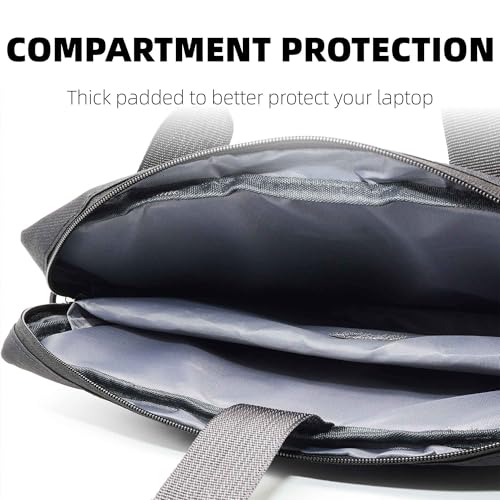 Laptop Carrying Case for 13/14/15 Inch Laptops & Tablets - Double Compartment Shockproof Adjustable Strap Durable & Stylish Business Travel School Bag - Black - color: Black