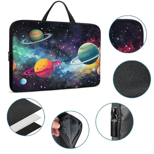 Laptop Sleeve Bag with Handle Computer Protective Soft Cover Case for 14 Inch 13 Inch Laptop,Colorful Planet - color: Colorful Planet