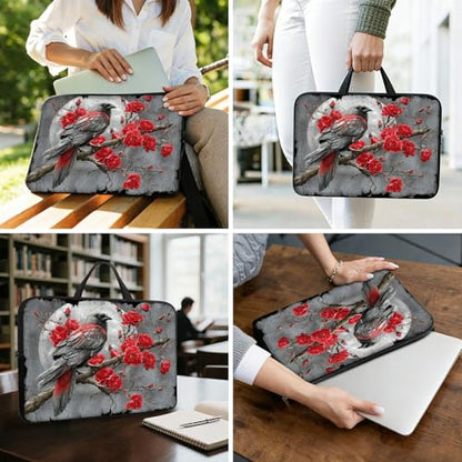 13 13.3 14 inch Laptop Sleeve with Handle, Crow Water‑Resistant Laptop Carrying Case for MacBook Air 13-inch/MacBook Pro 13/14 inch/Dell/HP/Lenovo - color: Crow, size: 13-14 inch Devices