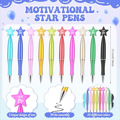 Sayglossy 20 Sets Employee Appreciation Gifts Bulk You're a Star Pens Multicolor Ballpoint Pen Bookmarks Luminous Keychains Cards Funny Gift for Coworker Teacher Student Nurse Classroom Rewards