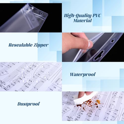 12 Pack Clear Sheet Protectors 8.5" x 11" Waterproof Resealable Zip Page Protectors Heavy Duty Dry Erase Document Holder Plastic Sleeves Protectors for Documents Photos Wall Sign Display