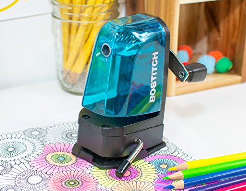 Bostitch Office Multi-Mount Manual Pencil Sharpener, Vacuum Mount or Screw Mount, Blue (MPS2-BLUE) - color: Blue