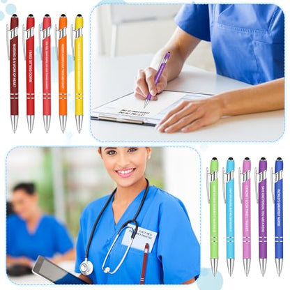 Geyee 24 Pcs Amusing Nurse Sticky Notes with Funny Pens 3 x 4 Inch to Do List Notepads with Sayings Pen for Coworkers Nurse Teacher Employee Office Staff Work Team Appreciation Gifts - style: Amusing Nurse