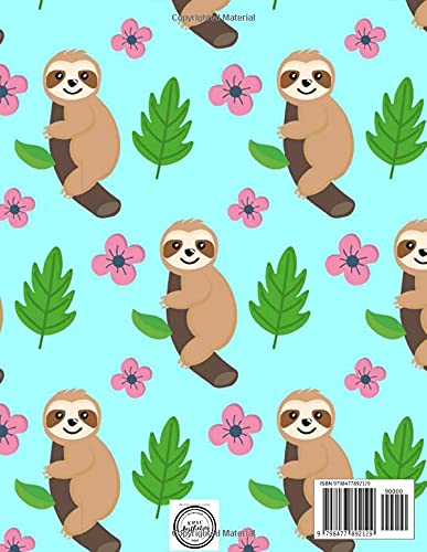 Primary Composition Notebook for Grades K-2: Cute Sloth Primary Composition Notebook, Dotted Midline and Picture Space for Drawing, Story Writing, Sloth Lovers