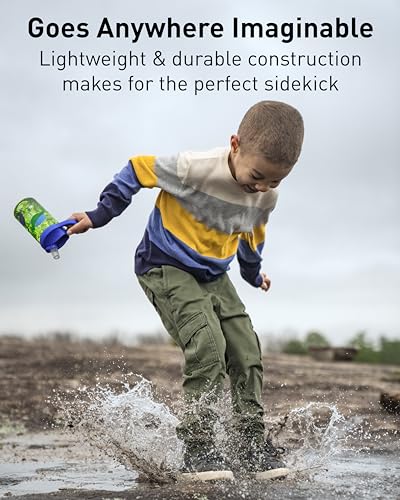 CamelBak Eddy+ Kids Water Bottle with Bite Valve Straw, Leak‑Resistant Easy‑Sip Design for Everyday Hydration, 14oz, Hip Dinos