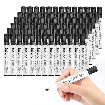 Dry Erase Markers, 96 Count Black, Chisel tip, Low-Odor, Perfect for Office, Teaching, Meeting, Presentation, Classroom, Home