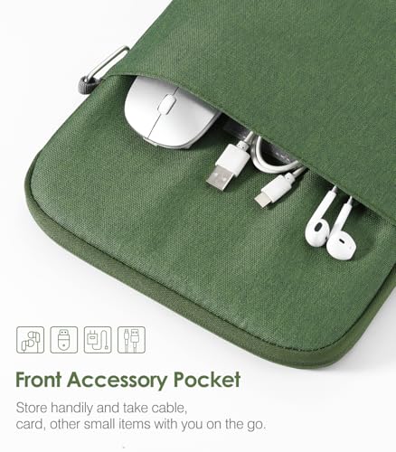 MoKo 9-11 Inch Tablet Sleeve Bag Carrying Case Fits New 11-inch iPad Pro M4/iPad Air M2 2024, Air 5/4/3 10.9"/10.5", Pro 11 M2, i-Pad 10th 10.9, i-Pad 9/8th Gen 10.2, Tab S8/S9 11", Grass Green | Tablet Carrying Case Fits iPad Air M2/Air 5/4 10, 9, iPadPr
