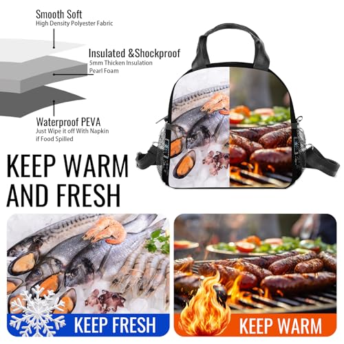 Gamepad Console pattern Lunch Bag Reusable Insulated Lunch Box Large Capacity Meal Tote for Kids Boys Girls Waterproof Adjustable Shoulder Strap Gamer Lunch Tote for Work School Picnic Travel - color: Game01