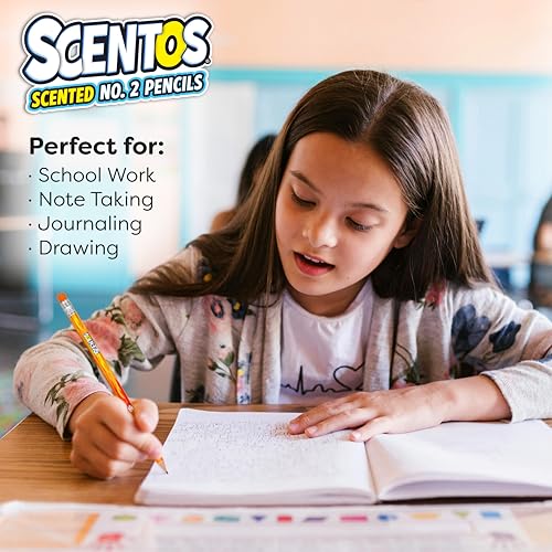 Scentos Scented Pencils for Kids - No. 2 Lead Pencils - Cute Pencil - For Ages 3 and Up - 24 Pack