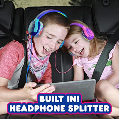 Move2Play, Kidz Bop, Wired Headphones for Kids | Microphone | 3.5mm Plug | Volume Limiting 85dB/94dB | Soft Pads | Adjustable | School Use | Gift 3 4 5 6 7 8+ Year Old Girls Boys Toddlers - color: Wired - Pink