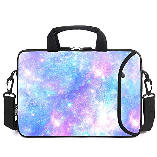 13.3" laptop bag adjustable shoulder strap with handle accessory pocket fits 11.6" 12" 12.1" 13" 13.3" Laptops (pink galaxys) - color: Pink Galaxys