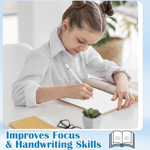 100 Sheets Handwriting Paper 8.5”x11” Narrow Ruled Spacing Raised Line Writing Paper Tactile Handwriting Paper Multi-Sensory Ruled Handwriting Tablet for 3rd Grade and Up