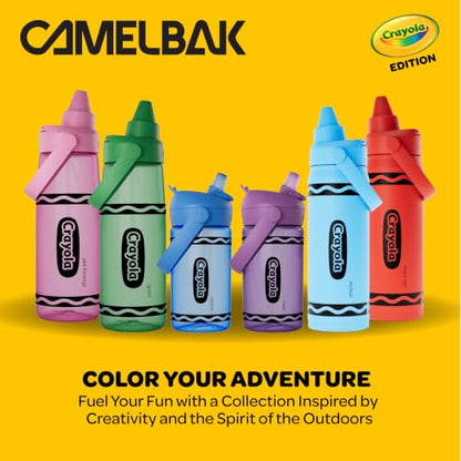 CamelBak Crayola Flip Straw Kids Water Bottle with Bite Valve, Tritan Renew Design for School and Everyday Use, 14oz, Cerulean - color: Cerulean