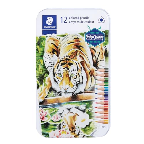 Staedtler Colored Pencils, Triangular Barrel, 12 Pack Assorted, Metal Tin 1278 M12 - size: 1 Count (Pack of 12)