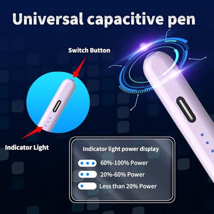 Stylus Pen Android for Samsung Galaxy Tab A11+/A11/A9/A9Plus/A8/A8plus/A7/A7lite Push-Button Switch, Accurate Writing, +2Nibs&Long Battery Life(NW Purple) - color: NW Purple
