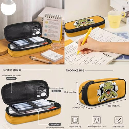 Boys Cool Dinosaur Print 4 in 1 Backpack Set - Kids Elementary School Bookbag with Lunch Bag Pencil Case Water Bottle Holder, Back to School Supplies - color: Cool Dinosaur
