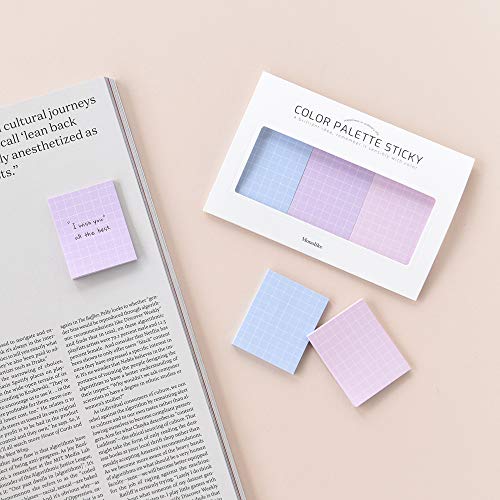 Monolike Color Palette Sticky Grid 300 B Set 4p - Self-Adhesive Memo Pad 30 Sheets - color: Grid 300 B