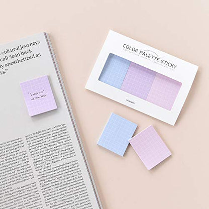 Monolike Color Palette Sticky Grid 300 B Set 4p - Self-Adhesive Memo Pad 30 Sheets - color: Grid 300 B