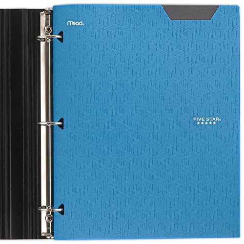 Five Star 2-Pocket Folder, Plastic Folder with Stay-Put Tabs, Fits 3-Ring Binder, Holds 8-1/2" x 11" Paper, Tidewater Blue (333420H-ECM) - color: Tidewater Blue