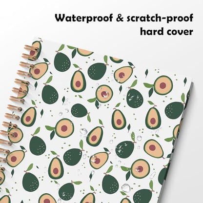 Avocado Fruit Spiral Notebook Journal, Avocado Gifts for Women, Fruit Lover Gifts, Cute Avocados Fruits Botanical Hardcover Notebook Journal, 5.5x8.3 Inch - color: Avocado