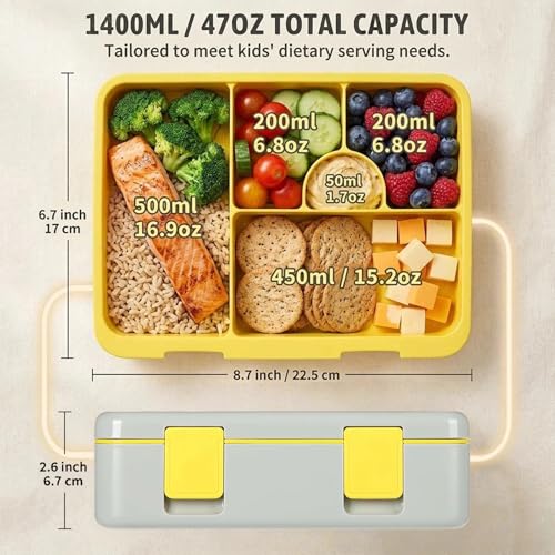 rockpapa Kids Lunch Box Set with 14oz Insulated Water Bottle & Lunch Bag, Leakproof 5.5 Cups Bento Box for School & Children, BPA-Free, Microwave Safe for Boys Girls (Grey Constr Turcks) - color: Grey Constr Turcks
