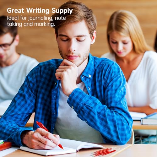 Retractable Gel Pen Refills, Shuttle Art 30 Pack Red Rollerball Gel Ink Pens Refills, Bulk Set, 0.7mm Fine Point for Writing Journaling Taking Notes School Office Home - color: Red, size: 30 Count (Pack of 1)
