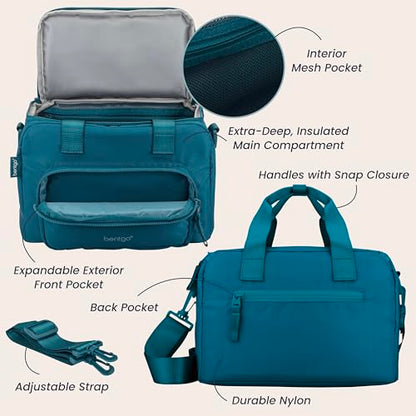 Bentgo Insulated Lunch Bag – Extra-Large Capacity Adult Lunch Bag with Shoulder Strap and External Storage Compartment, Durable, Lightweight, Ideal for Work, School, & Meals On the Go (Deep Teal) - color: Deep Teal