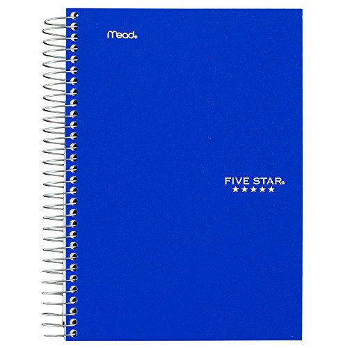 Five Star Spiral Notebook, 1 Subject, College Ruled Paper, 100 Sheets, Colored Small Note Book, Lined Paper, Home School Supplies for College Students & K-12, 7" x 5", Personal Size, Blue (73967) - color: Blue