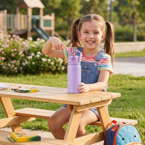 OLDLEY 18oz Insulated Water Bottle with 2-in-1 Straw & Chug Lid, Leakproof Stainless Steel Bottle, Cup Holder Friendly Vacuum Water Bottle for Travel, and School,Purple - color: Purple
