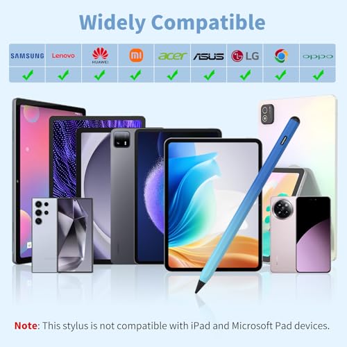 Stylus Pen for iOS&Android Touch Screens, Active Pencil for Samsung, Smart Digital Stylus Pens for Lenovo/Huawei/Vivo/Mi Tablets, iPhone/Google Pixel Smart Phones Drawing&Writing (Gradient Blue) - color: Gradient Blue