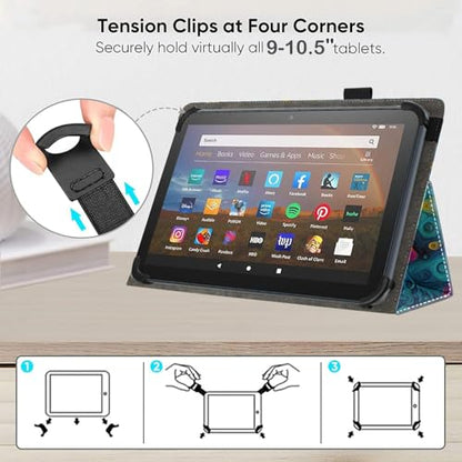 Universal 10 10.1 Inch Android Tablet Case,Slim Folding Stand Cover for All 9"-10.5" Touchscreen Tablet Case with Stylus Pen Holder,Butterfly 09 - color: Butterfly 09