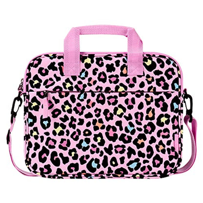 Choco Mocha Kids Tablet Sleeve Bag for Boys & Girls, (10-12.5Inch) - color: Leopard-pink 12.5inch, size: 12.5inch(12.5 x 9.8 x 1.3)