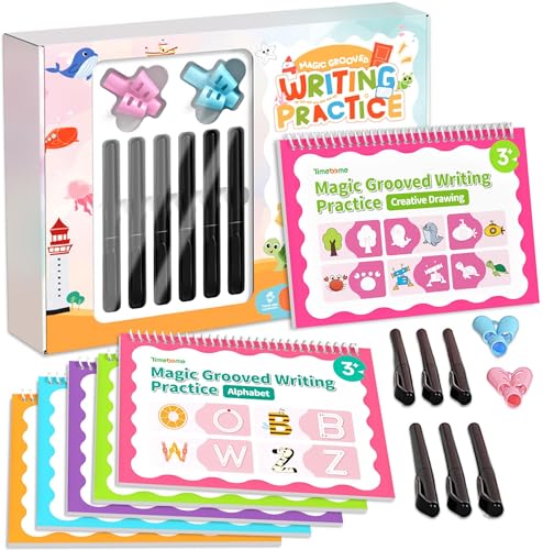 Large Magic Grooved Writing Practice for Kids 3-5, Grooved Writing Books Ages 6-8, Magic Book Handwriting Practice for Kids 5-7, Preschool Workbook Tracing Books for Boys & Girls - size: 1 Count (Pack of 1)