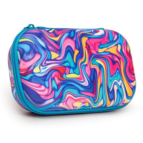 ZIPIT Colorful Pencil Box for Girls, Cute Pencil Case for School, Large Capacity Stationery Organizer Box - color: Swirl