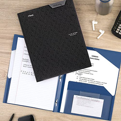 Five Star 2-Pocket Folder, Plastic Folder with Stay-Put Tabs and Prong Fasteners, Holds 8-1/2" x 11" Paper, Black (72113) (Pack of 2) - color: Black, size: 1 Count (Pack of 2)