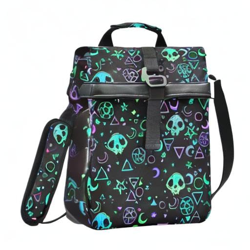 MNSRUU Insulated Lunch Bags Women Men, Magic Skulls Portable Reusable Thermal Meal Tote Cooler Bag Organizer, Adjustable Shoulder Strap, Handle - color: Skulls 192