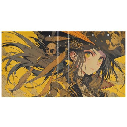 3 Ring Binders Anime Pirate Printed 1 Pack, Document Holders Paper Organizers 200 Sheets Office Supply