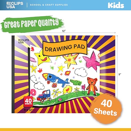 Sketch Book for Kids, Drawing Pad for Kids, Drawing Paper, Sketch Pad for Kid, Sketchbook for Kid (9 x 12, 40 Sheets) (4) - size: 4 Pack