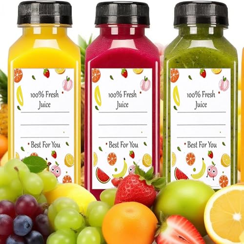 Plastic Juice Bottles with Caps 10pcs 12oz, Reusable Juice Containers with Black Tamper-Evident Lids, Clear Bottles for Juicing, Milk, Smoothie Bottle, Drinking with 10 Labels, Brush and Funnel