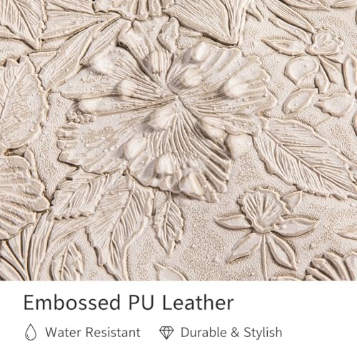 Kinmac Embossed PU Leather 360° Heavy Duty Protective Laptop Sleeve with Poacket (Apricot Flower, 12.5 inch-13.6 inch) - color: Apricot Flower, size: 12.5 inch-13.6 inch