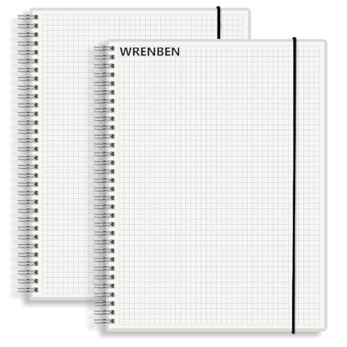 A5 Spiral Notebook 120gsm Graph Paper Notebook 160 Pages Per Hardcover Grid Notebooks 5.7 x 8.3 Inches (2 Pack) - size: A5(5.7"×8.3"), style: Grid / 2PCS