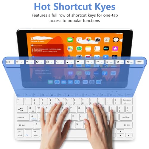 MMK Bluetooth Keyboard, Tablet Keyboard Compatible iPad 11th Generation,iPad 10th/9th/8th & Air 5th/4th, iPda Pro 13/12.9/11-Inch and Air 13/11-Inch Models and More Bluetooth-Enabled Devices-White - color: White