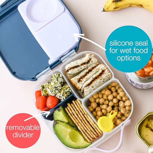 b.box Mini Lunch Box Kids | 4.25 Cup Leak Proof Bento Box for Kids Ages 3+ | 3 Compartment Snack Containers, School Lunch Container, Dishwasher Safe, BPA-Free, PFAS-Free - Lemon Sherbet - color: Lemon Sherbet, size: 1-pack