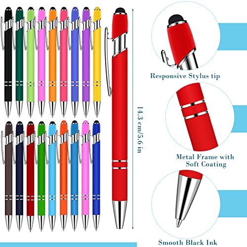 Konohan 100 Pieces Stylus Pen 2 in 1 Ballpoint Pen with Stylus Tip for Touch-Screen Phone Tablet, Touchscreen Devices