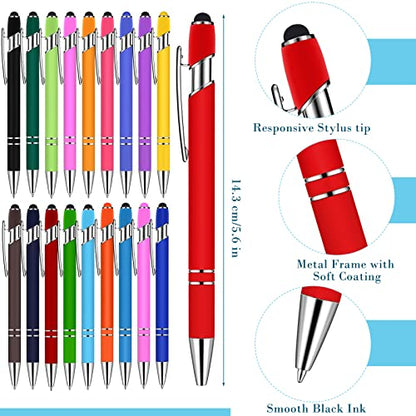 Konohan 100 Pieces Stylus Pen 2 in 1 Ballpoint Pen with Stylus Tip for Touch-Screen Phone Tablet, Touchscreen Devices