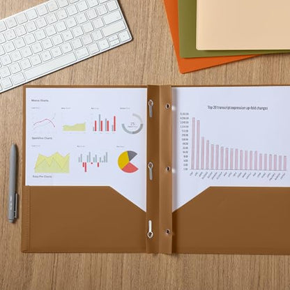 Mr. Pen- Plastic Folders with Pockets and Prongs, 15 Pack, Letter Size | Flexible Plastic Folders with Prongs - color: Autumn Earth Colors, size: 15 Pack