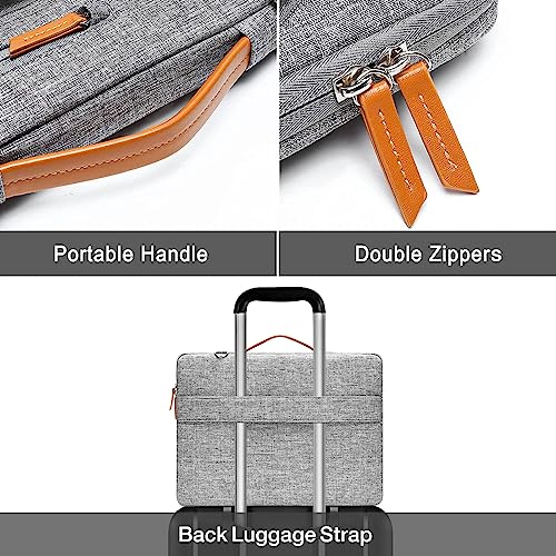 MOSISO 360 Protective Laptop Shoulder Bag,14 inch Computer Bag Compatible with HP Lenovo Dell ASUS Acer, HP, Dell Latitude, Lenovo,Side Open Messenger Bag with 4 Zipper Pockets&Handle, Gray - color: Gray, size: 14 inch